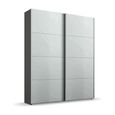 Beluga Extra Sliding Wardrobe - 137cm - 2 Door - Graphite & Silk Grey