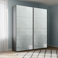 Rauch Beluga Extra 137cm 2 Door Sliding Wardrobe - Graphite and Silk Grey Glass