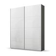 Beluga Extra Sliding Wardrobe - 137cm - 2 Door - Graphite & White High Gloss
