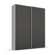 Beluga Extra Sliding Wardrobe - 137cm - 2 Door - Silk Grey & Graphite