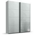 Beluga Extra Sliding Wardrobe - 137cm - 2 Door - Silk Grey & Silk Grey Glass Front