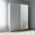 Beluga Extra Sliding Wardrobe - 137cm - 2 Door - Silk Grey & Silk Grey Glass Front
