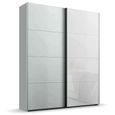 Beluga Extra Sliding Wardrobe - 137cm - 2 Door - Silk Grey & White Glass Front