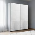 Rauch Beluga Extra 137cm 2 Door Sliding Wardrobe - Silk Grey and White Glass