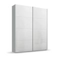 Beluga Extra Sliding Wardrobe - 137cm - 2 Door - Silk Grey & White High Gloss