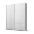 Beluga Extra Sliding Wardrobe - 137cm - 2 Door - Silk Grey & White High Gloss