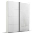 Beluga Extra Sliding Wardrobe - 137cm - 2 Door - White High Gloss & Alpine White Front