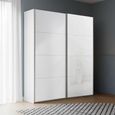 Beluga Extra Sliding Wardrobe - 137cm - 2 Door - White High Gloss & Alpine White Front
