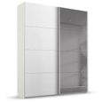 Rauch Beluga Extra 137cm 2 Door Sliding Wardrobe with Grey Mirror - Alpine White