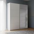 Rauch Beluga Extra 137cm 2 Door Sliding Wardrobe with Grey Mirror - Alpine White