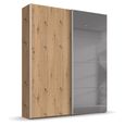 Rauch Beluga Extra 137cm 2 Door Sliding Wardrobe with Grey Mirror - Artisan Oak