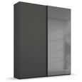 Rauch Beluga Extra 137cm 2 Door Sliding Wardrobe with Grey Mirror - Graphite