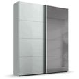 Rauch Beluga Extra 137cm 2 Door Sliding Wardrobe with Grey Mirror - Silk Grey