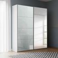 Beluga Extra Sliding Wardrobe - 137cm - 2 Door - Mirror - Alpine White & Silk Grey Glass