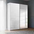 Beluga Extra Sliding Wardrobe - 137cm - 2 Door - Mirror - Alpine White & White Glass