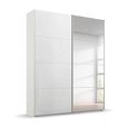 Beluga Extra Sliding Wardrobe - 137cm - 2 Door - Mirror - Alpine White & White High Gloss