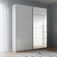Beluga Extra Sliding Wardrobe - 137cm - 2 Door - Mirror - Alpine White & White High Gloss