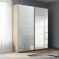 Beluga Extra Sliding Wardrobe - 137cm - 2 Door - Mirror - Artisan Oak & Silk Grey Glass