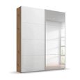 Beluga Extra Sliding Wardrobe - 137cm - 2 Door - Mirror - Artisan Oak & White High Gloss