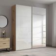 Beluga Extra Sliding Wardrobe - 137cm - 2 Door - Mirror - Artisan Oak & White High Gloss
