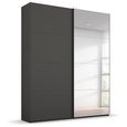 Beluga Extra Sliding Wardrobe - 137cm - 2 Door - Mirror - Graphite