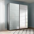 Beluga Extra Sliding Wardrobe - 137cm - 2 Door - Mirror - Graphite & Silk Grey Glass