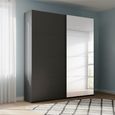 Beluga Extra Sliding Wardrobe - 137cm - 2 Door - Mirror - Graphite