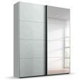 Beluga Extra Sliding Wardrobe - 137cm - 2 Door - Mirror - Silk Grey