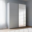 Beluga Extra Sliding Wardrobe - 137cm - 2 Door - Mirror - Silk Grey