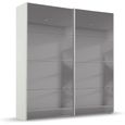 Rauch Beluga Extra 181cm 2 Door Sliding Grey Mirrored Wardrobe - Alpine White