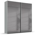 Rauch Beluga Extra 181cm 2 Door Sliding Grey Mirrored Wardrobe - Silk Grey