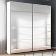 Beluga Extra Sliding Wardrobe - 181cm - 2 Door - Mirrored - Alpine White