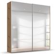 Beluga Extra Sliding Wardrobe - 181cm - 2 Door - Mirrored - Artisan Oak