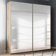 Beluga Extra Sliding Wardrobe - 181cm - 2 Door - Mirrored - Artisan Oak