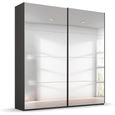 Beluga Extra Sliding Wardrobe - 181cm - 2 Door - Mirrored - Graphite