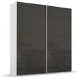 Rauch Beluga Extra 181cm 2 Door Sliding Wardrobe - Alpine White and Basalt Glass