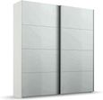 Beluga Extra Sliding Wardrobe - 181cm - 2 Door - Alpine White & Silk Grey