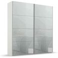 Rauch Beluga Extra 181cm 2 Door Sliding Wardrobe - Alpine White and Silk Grey Glass