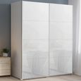 Rauch Beluga Extra 181cm 2 Door Sliding Wardrobe - Alpine White and White Glass