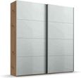 Beluga Extra Sliding Wardrobe - 181cm - 2 Door - Artisan Oak & Silk Grey