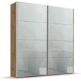 Rauch Beluga Extra 181cm 2 Door Sliding Wardrobe - Artisan Oak and Silk Grey Glass