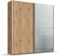 Beluga Extra Sliding Wardrobe - 181cm - 2 Door - Artisan Oak & Silk Grey Glass Front