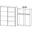 Beluga Extra Sliding Wardrobe - 181cm - 2 Door - Artisan Oak & White Glass Front