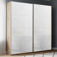 Rauch Beluga Extra 181cm 2 Door Sliding Wardrobe - Artisan Oak and White Glass
