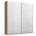 Beluga Extra Sliding Wardrobe - 181cm - 2 Door - Artisan Oak & White High Gloss