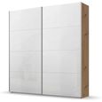 Beluga Extra Sliding Wardrobe - 181cm - 2 Door - Artisan Oak & White High Gloss