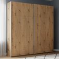 Beluga Extra Sliding Wardrobe - 181cm - 2 Door - Artisan Oak