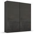 Rauch Beluga Extra 181cm 2 Door Sliding Wardrobe - Graphite and Basalt Glass