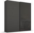 Beluga Extra Sliding Wardrobe - 181cm - 2 Door - Graphite & Basalt Glass Front