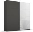 Beluga Extra Sliding Wardrobe - 181cm - 2 Door - Graphite & White Glass Front